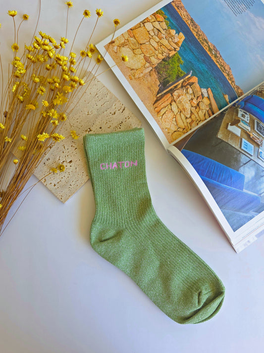 Chaussettes à paillettes Chaton