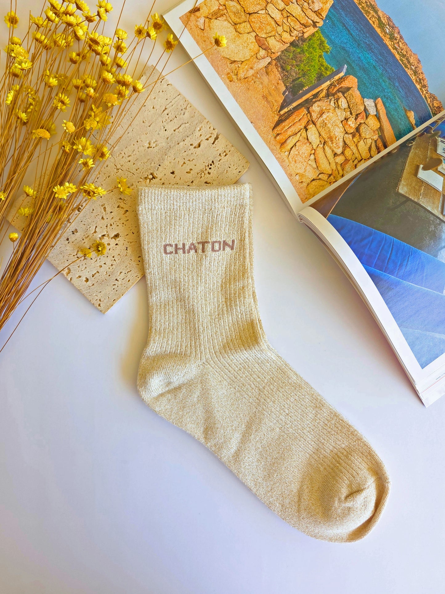 Chaussettes à paillettes Chaton