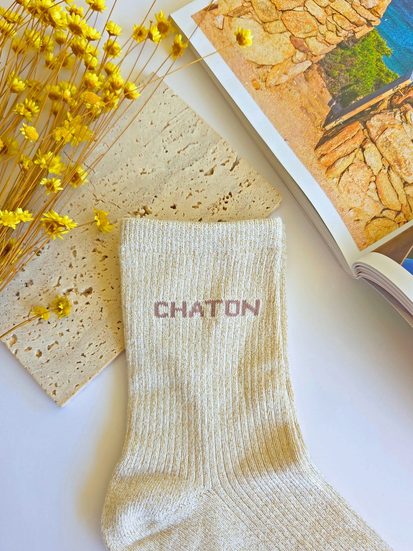 Chaussettes à paillettes Chaton