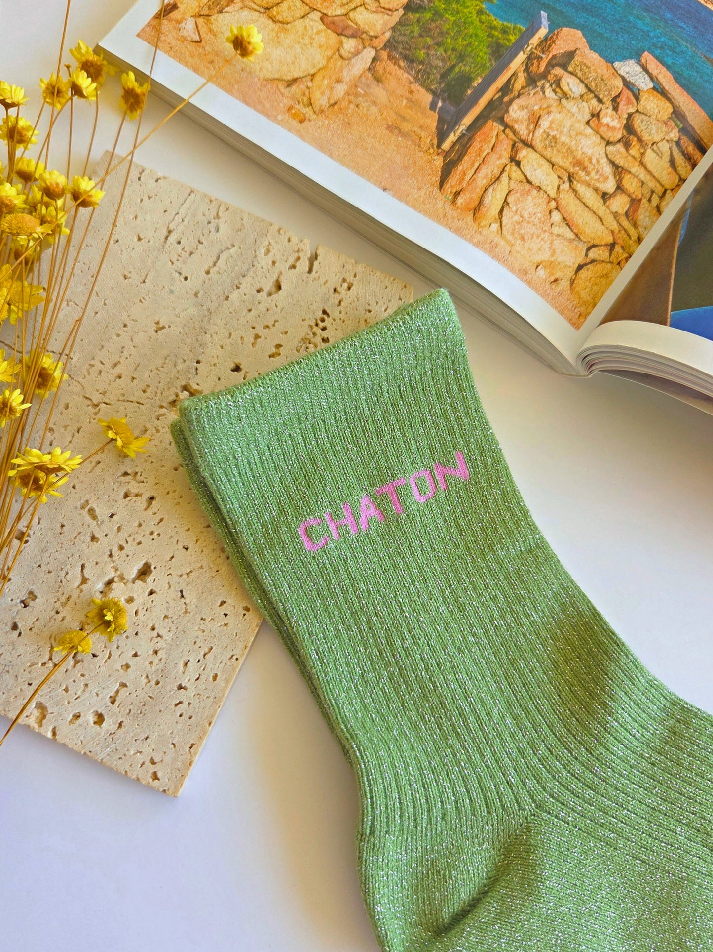 Chaussettes à paillettes Chaton