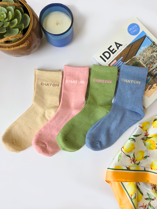 Chaussettes à paillettes Chaton