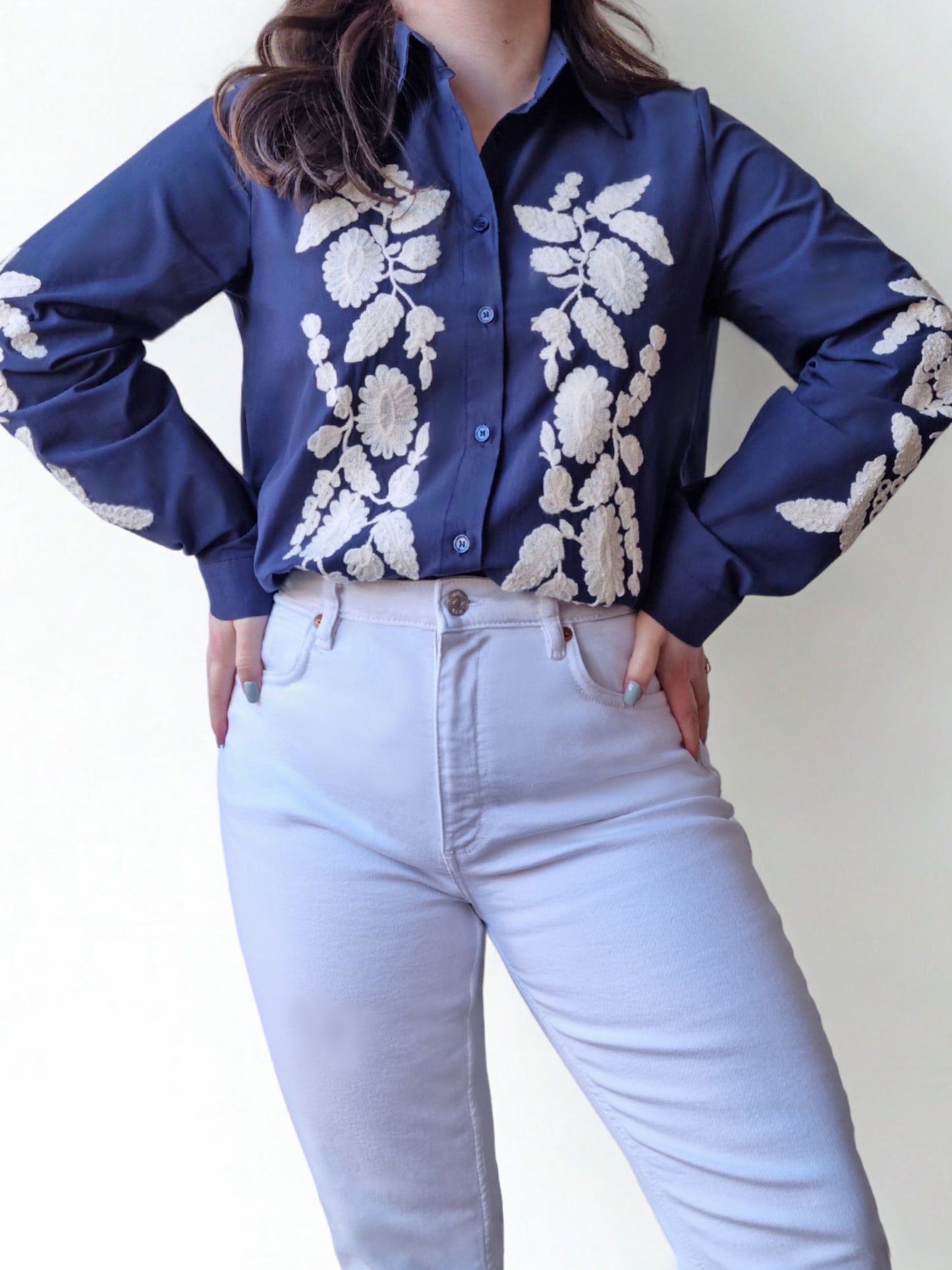 Chemise Iris marine