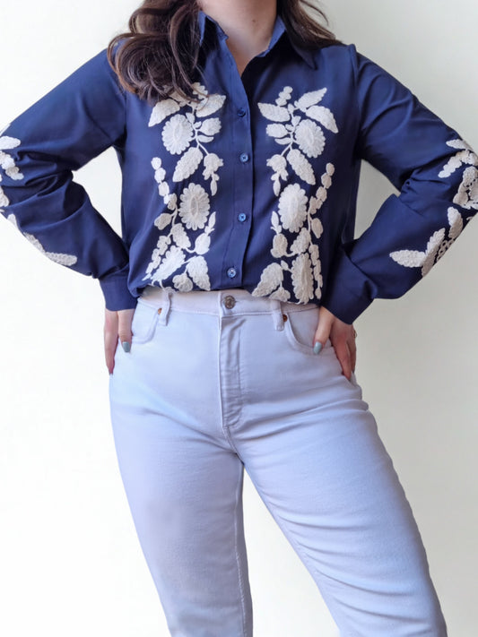 Chemise Iris marine
