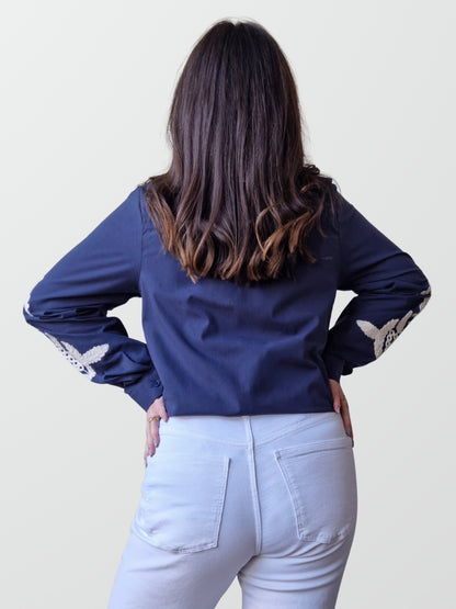 Chemise Iris marine
