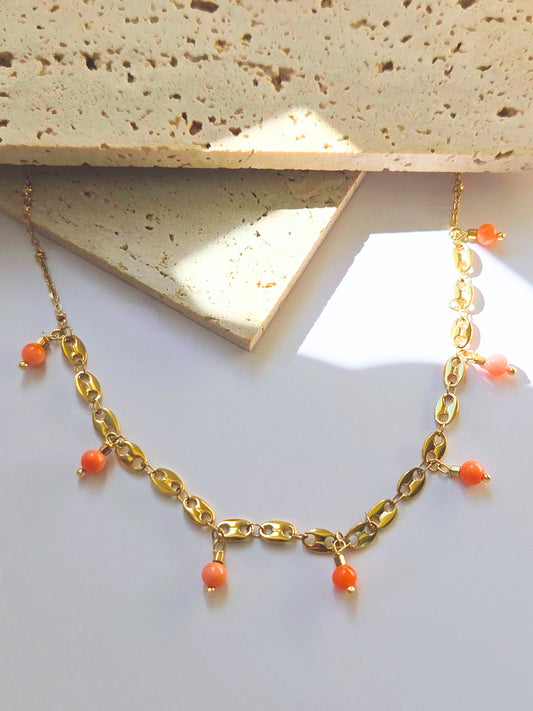 Collier Maïlys orange