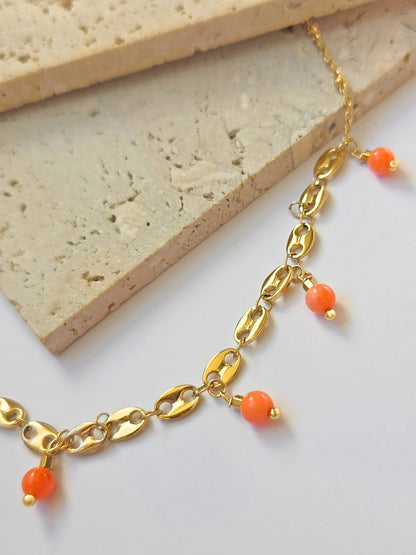 Collier Maïlys orange