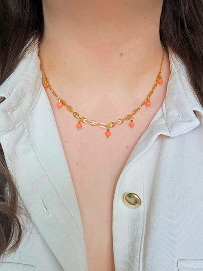 Collier Maïlys orange