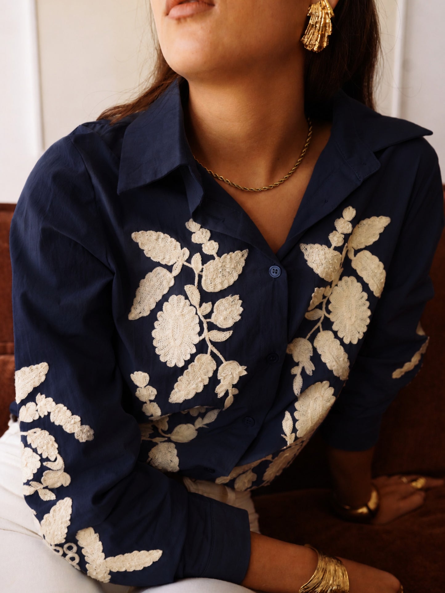 Chemise Iris marine