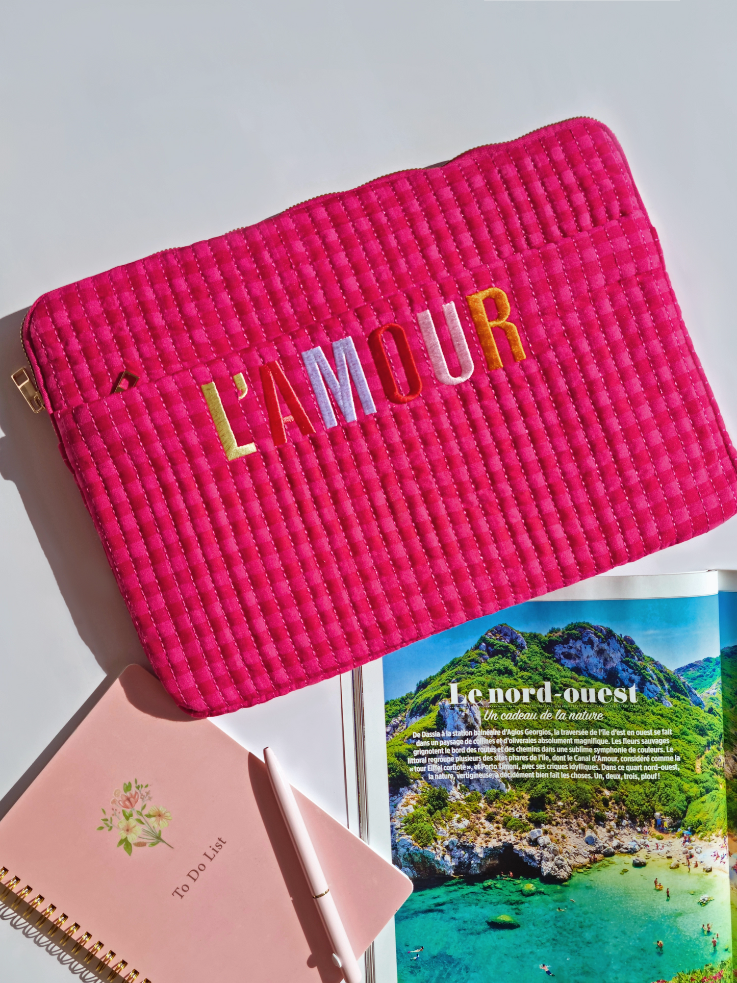 Housse pour ordinateur L’AMOUR – Rose & Rouge