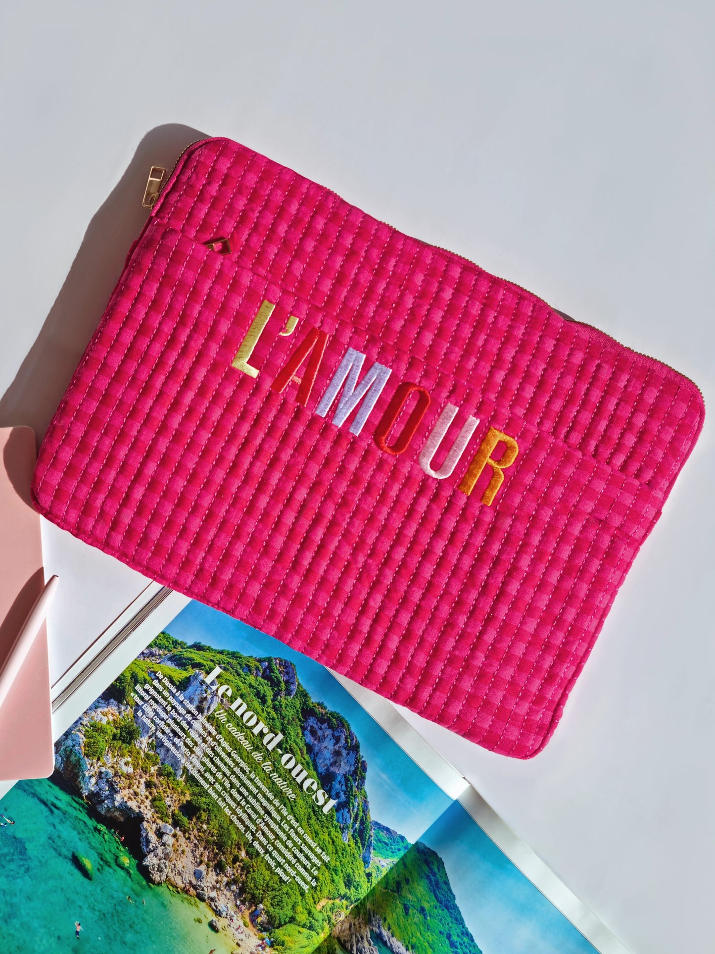 Housse pour ordinateur L’AMOUR – Rose & Rouge