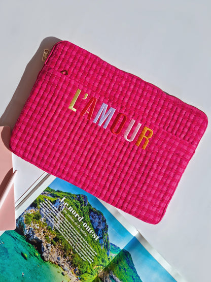 Housse pour ordinateur L’AMOUR – Rose & Rouge
