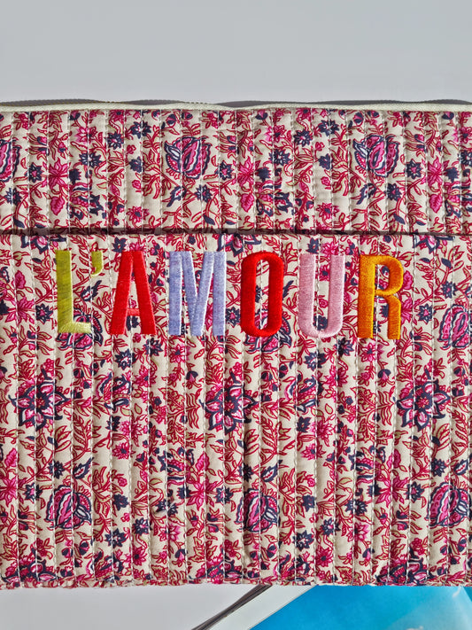 Housse pour ordinateur L’AMOUR – Fleurie rose