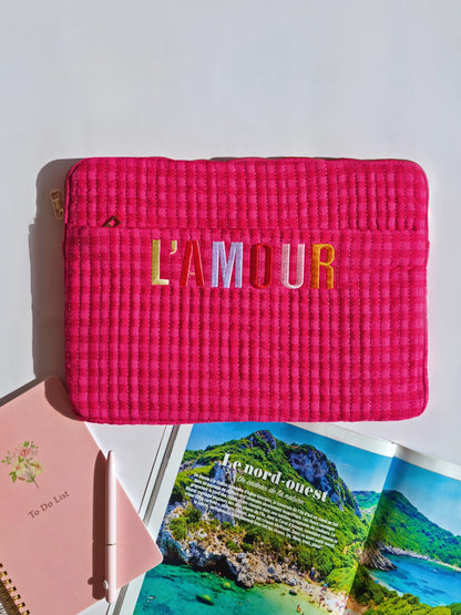 Housse pour ordinateur L’AMOUR – Rose & Rouge