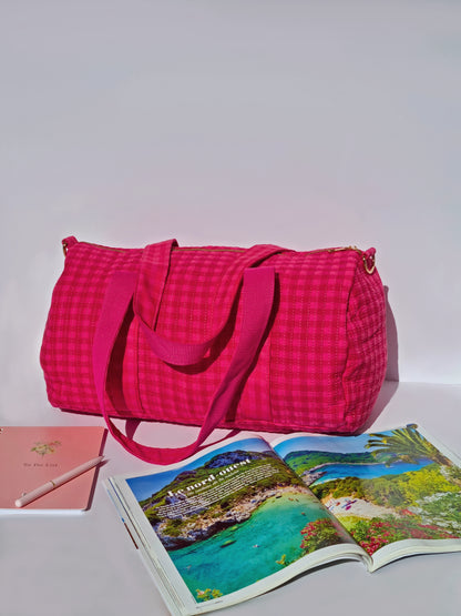 Sac de sport matelassé L’AMOUR – Rose & Rouge