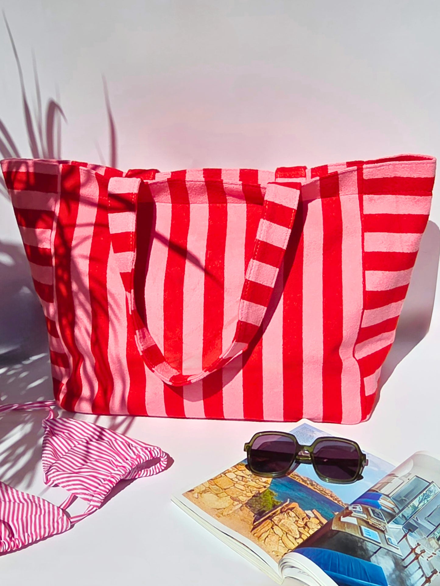 Sac de plage rose & rouge